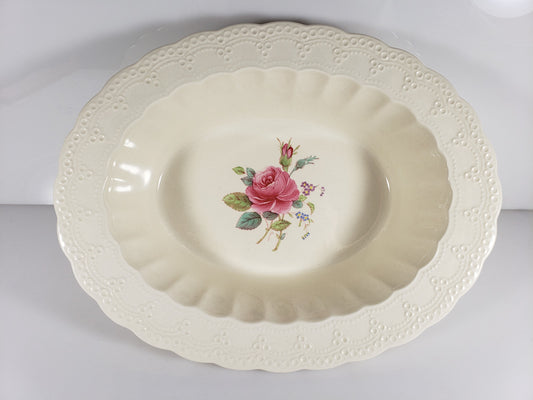 Spode Billingsley Rose Pink Oval Vegetable Bowl 10 1/4"0
