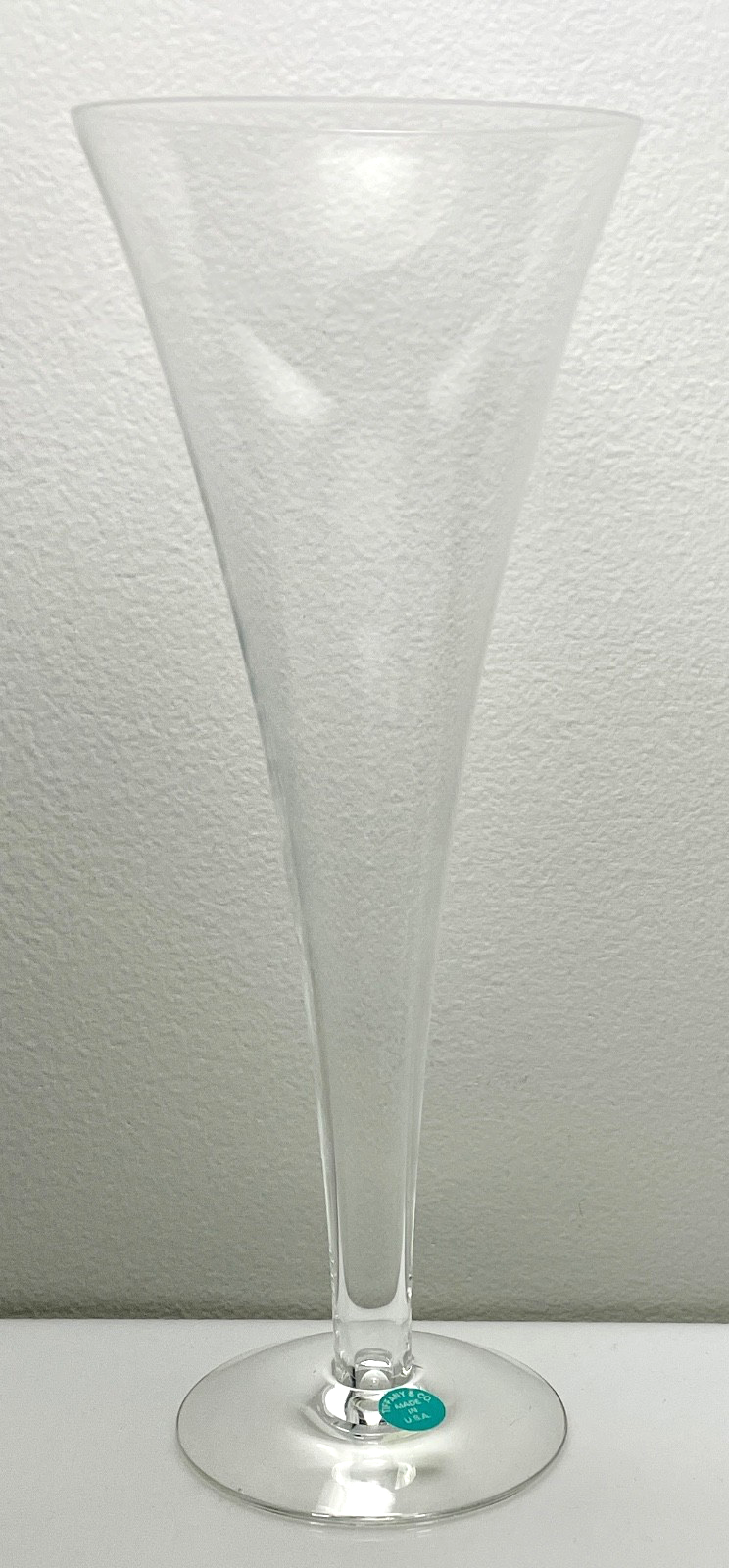 Tiffany & Co Trumpet Hollow Stem Champagne Flute 9 1/8" Signed0
