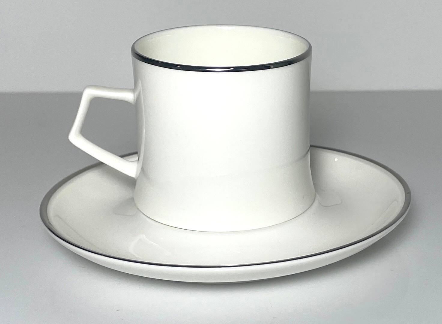 Mikasa Silver Ring Demitasse Cup and Saucer Set0