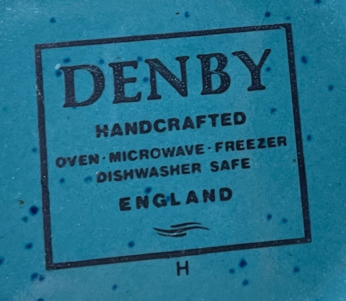 Denby Harlequin Mug Red Green Blue Footed 4 1/4"1
