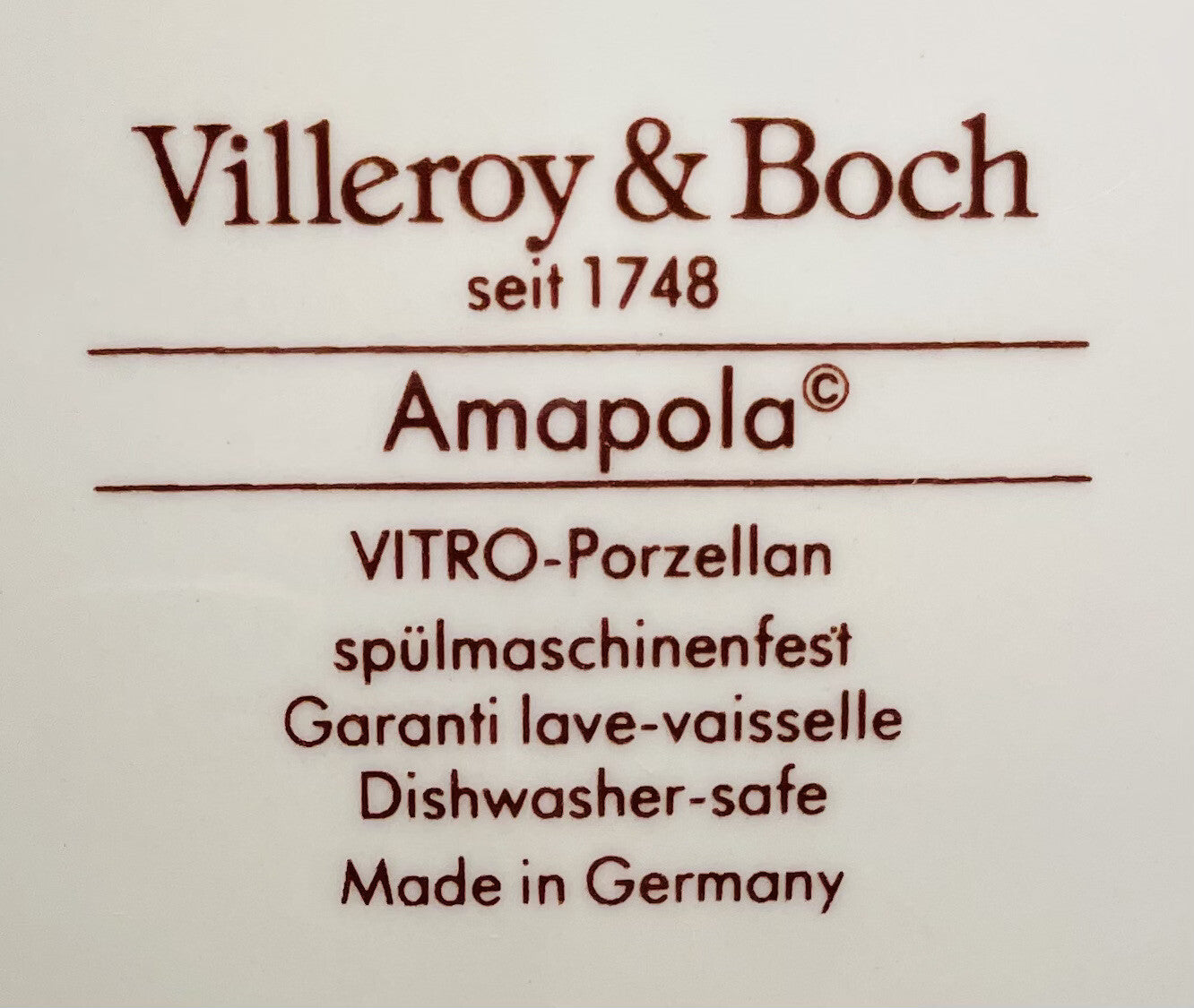 Villeroy & Boch Amapola Saucer 6 1/2"1