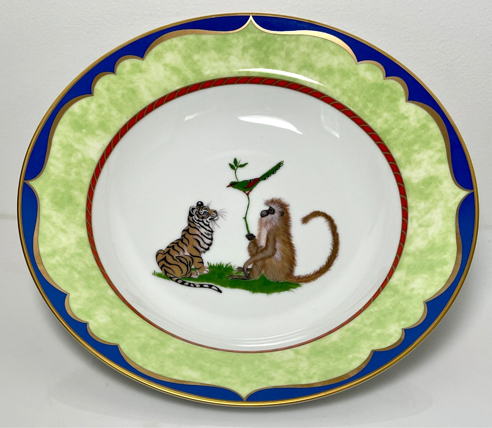 Lynn Chase Tiger Raj Large Rim Soup Bowl 9 1/8"0