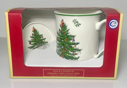 Spode Christmas Tree Mug and Coaster Set0