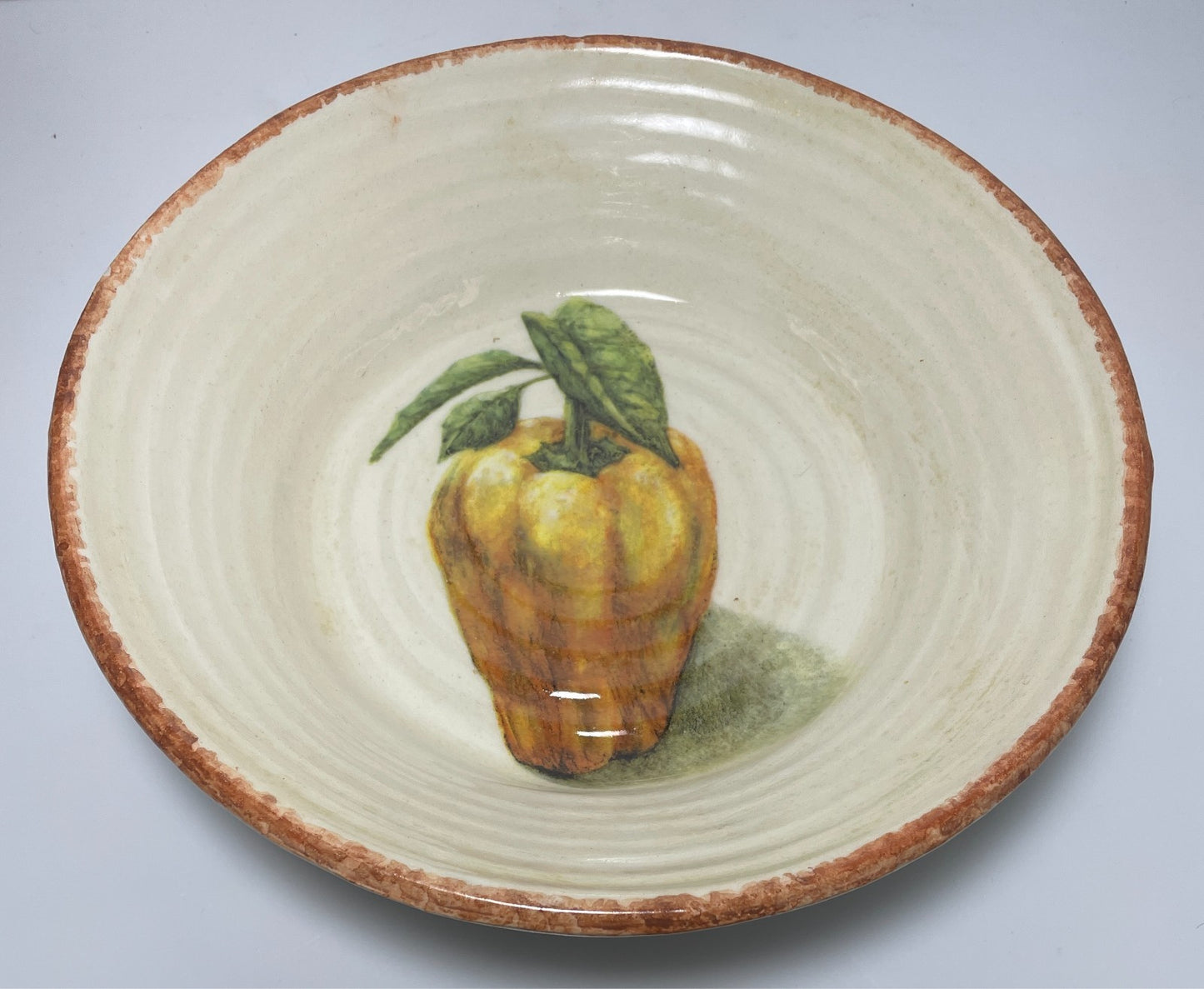 Williams Sonoma Jardin Potager Individual Pasta Bowl Yellow Pepper 9 3/4"0