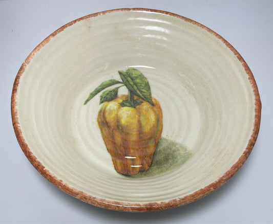 Williams Sonoma Jardin Potager Individual Pasta Bowl Yellow Pepper 9 3/4"0