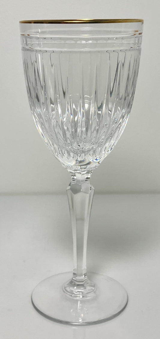 Waterford Hanover Gold Water Goblet 8 1/2" Minor Trim Wear0