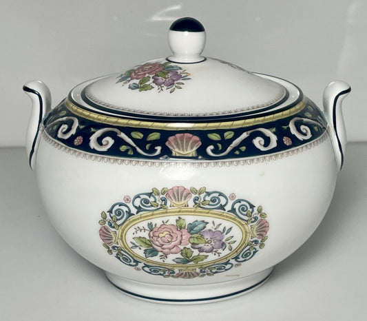 Wedgwood Runnymede Blue Sugar Bowl and Lid0