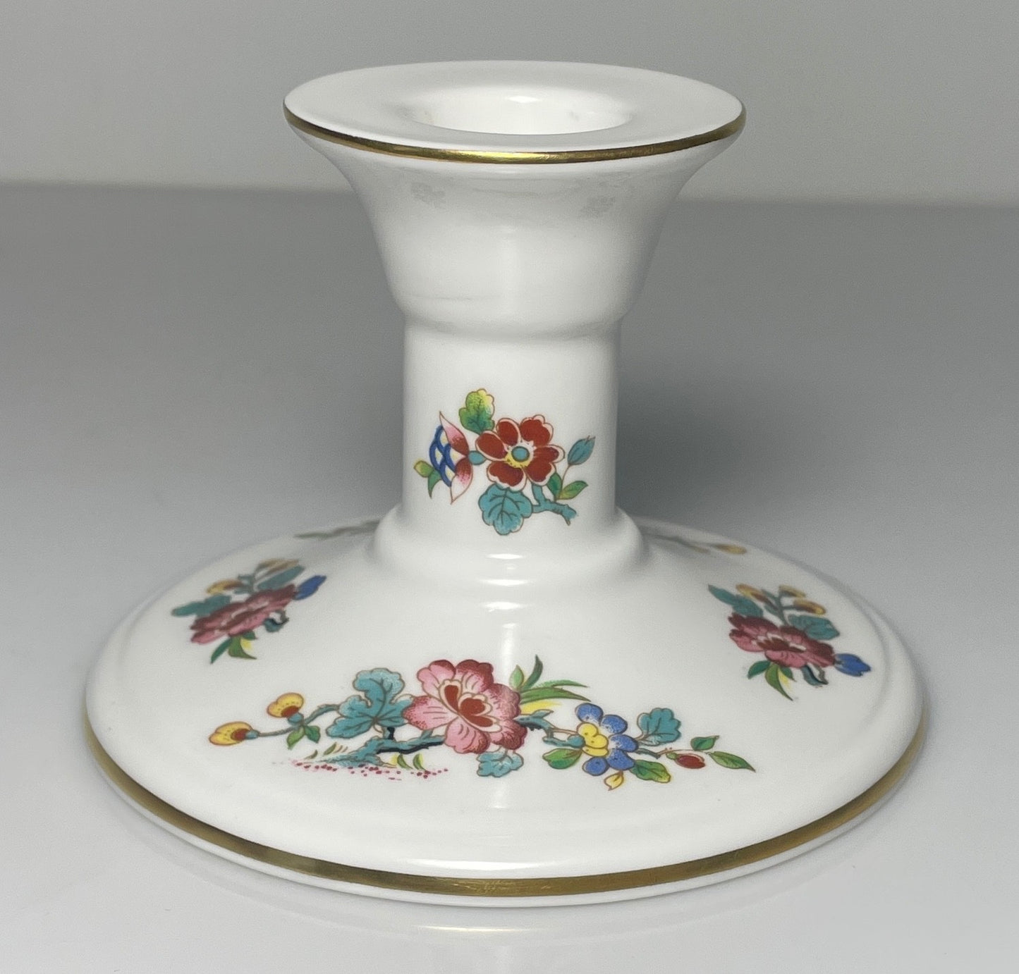 Coalport Ming Rose Candlestick 3" Round Base0