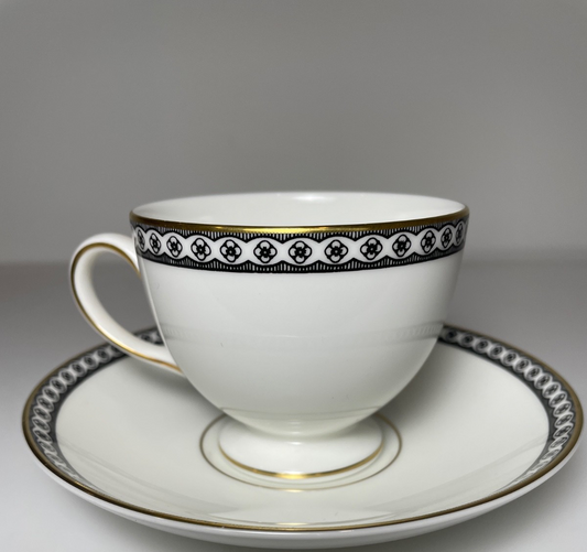 Wedgwood Ulander Black Cup and Saucer Set0