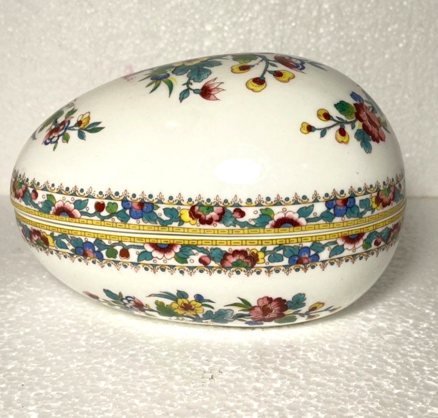 Coalport Ming Rose Egg Box and Lid 5 1/4" x 3 1/2"1