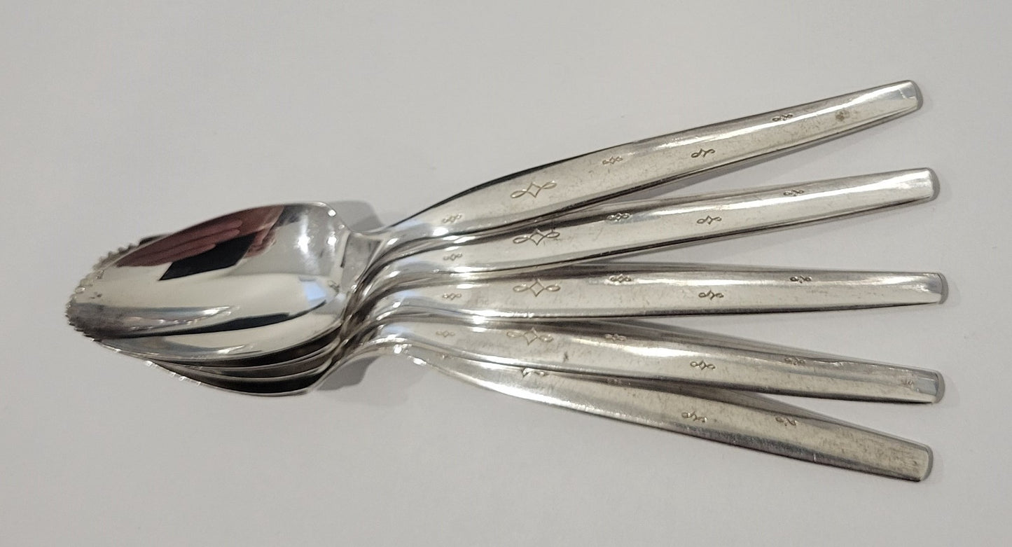 International Silver Rodgers Grapefruit Fruit Spoons Set of 5 PCS  Flatware0