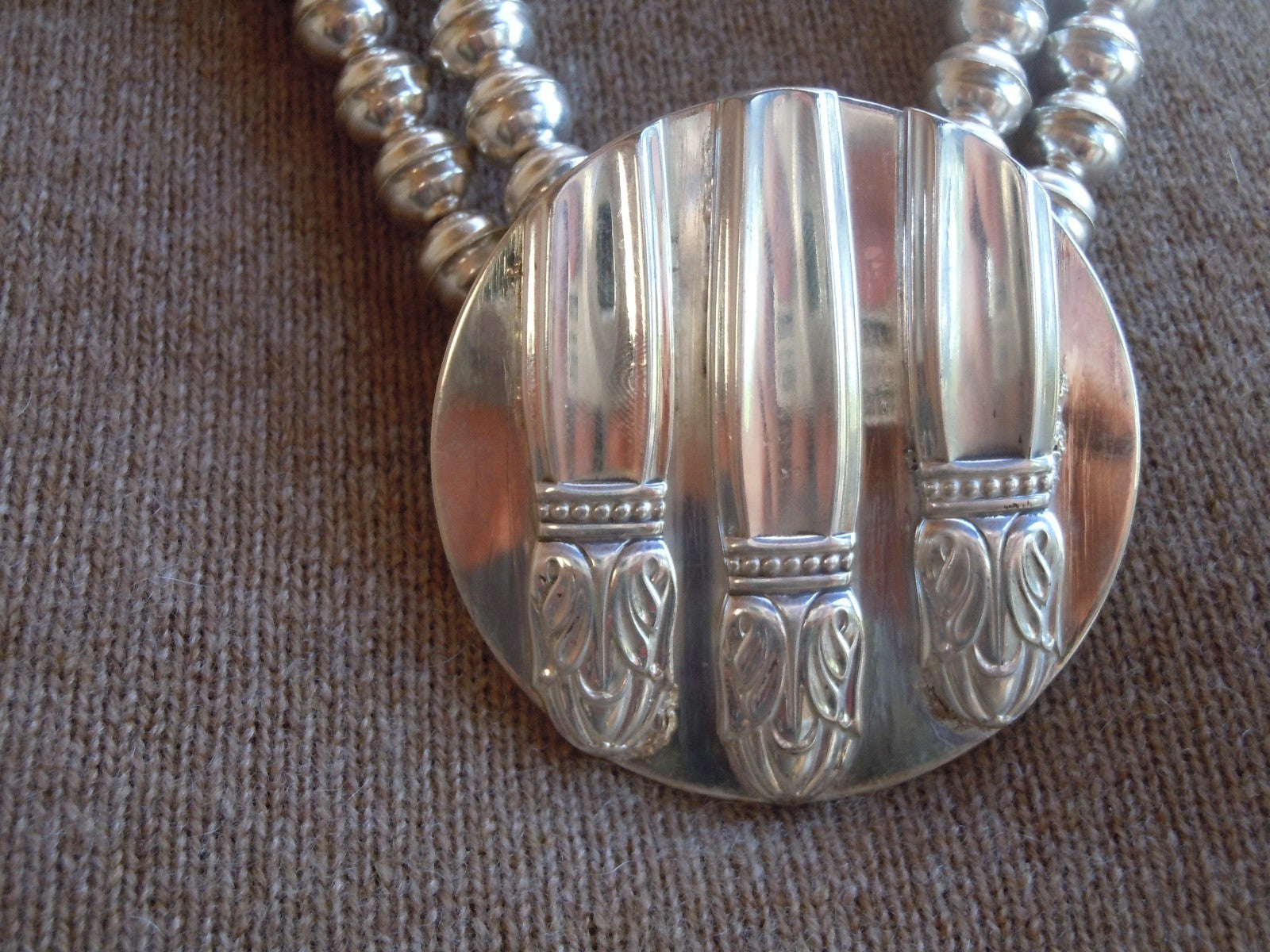 Squash Blossom Necklace International Danish Princess 1938 Vintage Silverplate 4