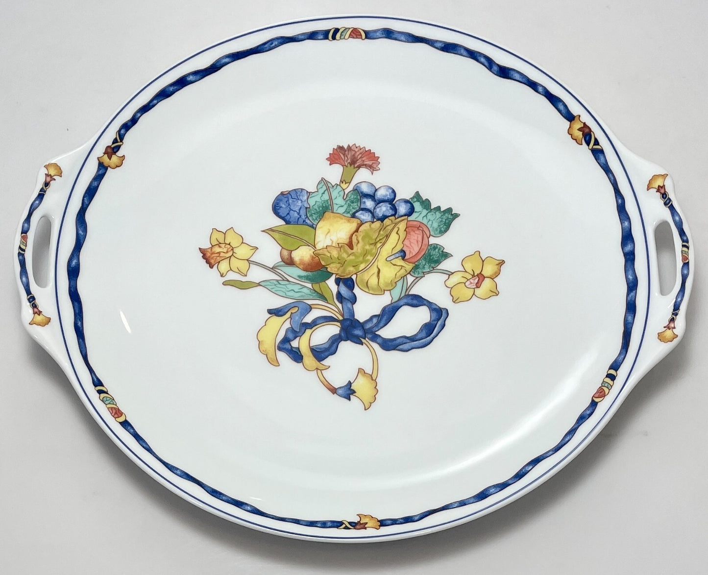 Bernardaud Borghese Limoges Handled Cake Plate 11 3/4"0
