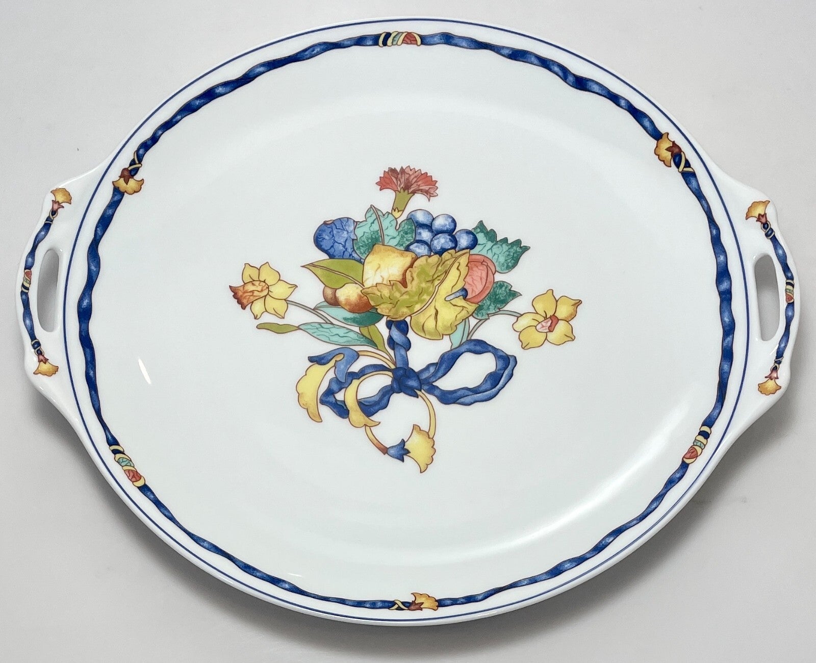 Bernardaud Borghese Limoges Handled Cake Plate 11 3/4"0