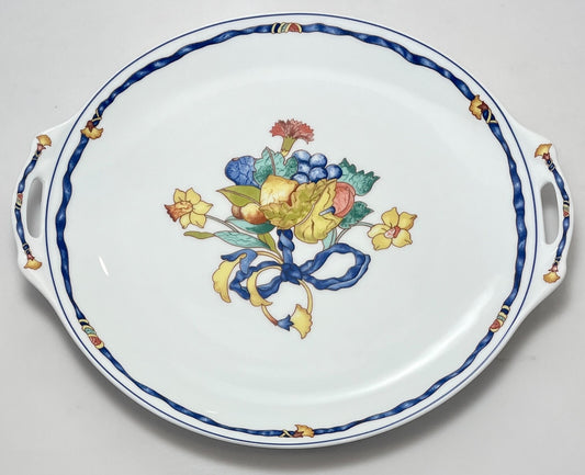 Bernardaud Borghese Limoges Handled Cake Plate 11 3/4"0