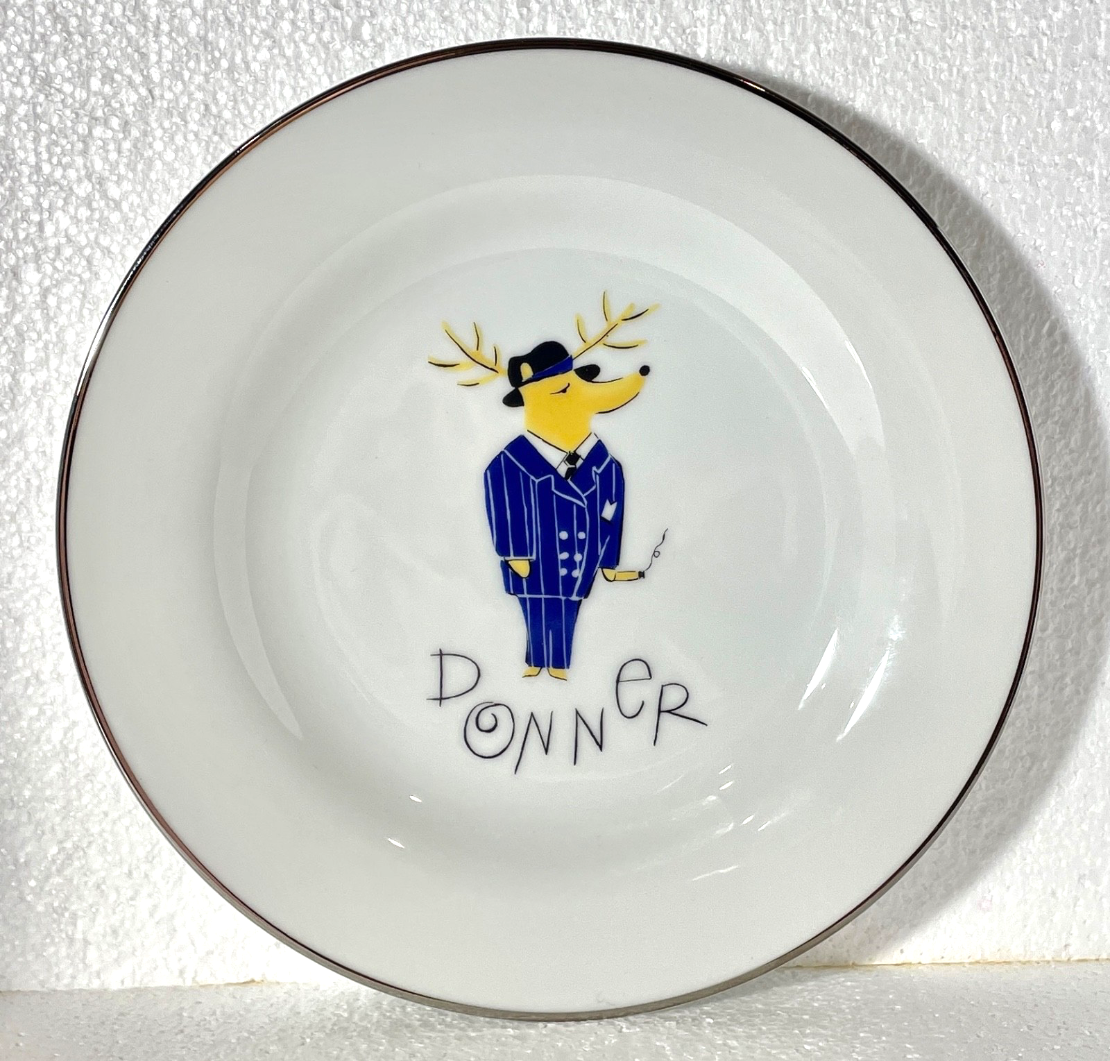 Pottery Barn Reindeer Donner Salad Plate 8 1/2"0