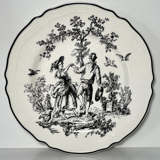 Tabletops Unlimited New England Toile People Salad Plate Dancing 8 3/8"0