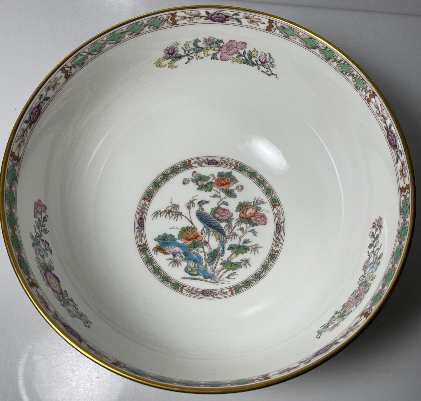 Wedgwood Kutani Crane Salad Bowl 8" Gold Trim1