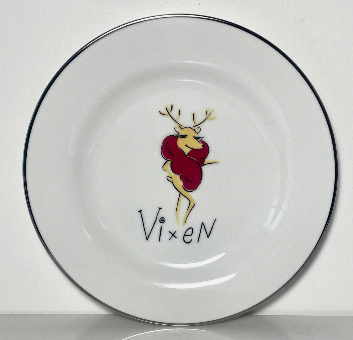 Pottery Barn Reindeer Vixen Salad Plate 8 1/2"0