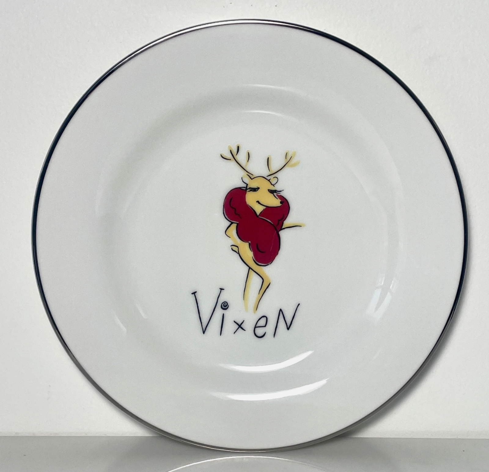 Pottery Barn Reindeer Vixen Salad Plate 8 1/2"0