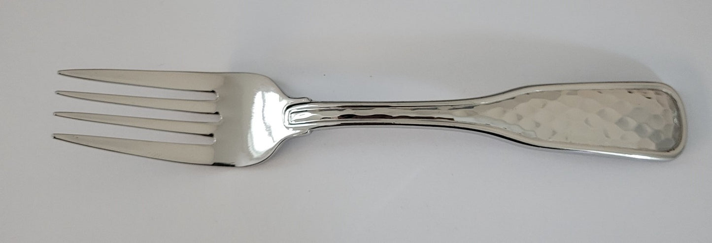 Reed & Barton Provencal Glossy Salad Fork 7" Hammered Stainless 18 10 Flatware0