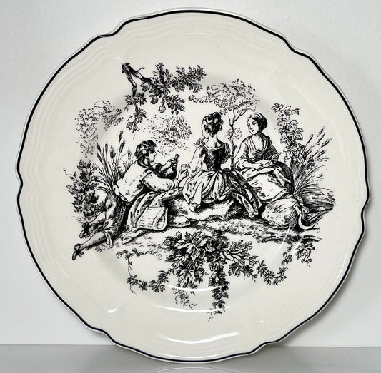 Tabletops Unlimited New England Toile People Dinner Plate Picnic 10 3/4"0