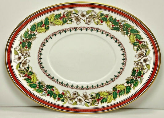Spode Christmas Rose Gravy Boat Underplate0