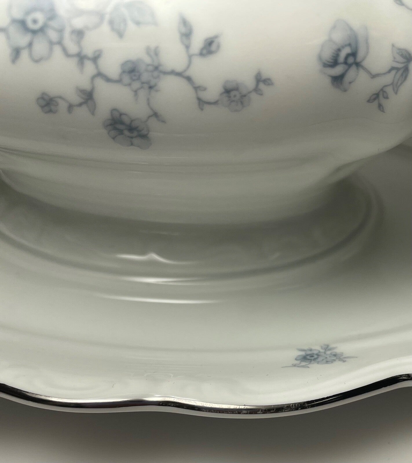 Johann Haviland Blue Garland Gravy Boat with Attached Underplate1
