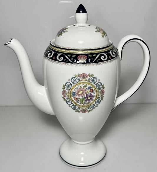 Wedgwood Runnymede Blue Coffee Pot and Lid 10 1/4" 5 Cup0