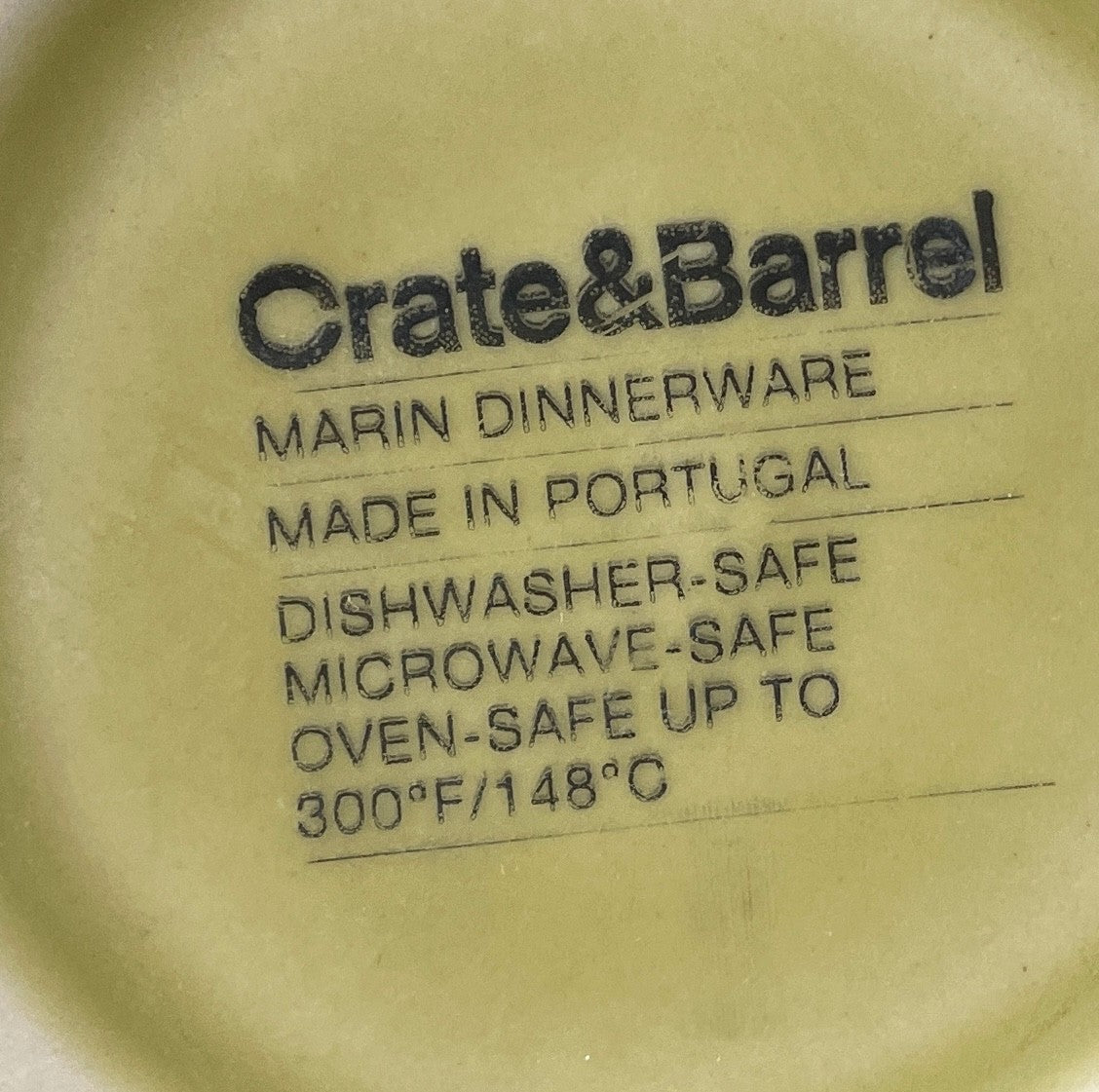 Crate & Barrel Marin Green Mug 4 1/2"1