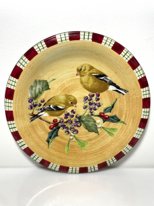 Lenox Winter Greetings Goldfinch Salad Plate 8 1/2" New0