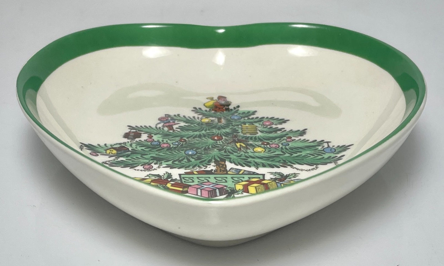 Spode Christmas Tree Heart Shaped Dish 4 1/4"1