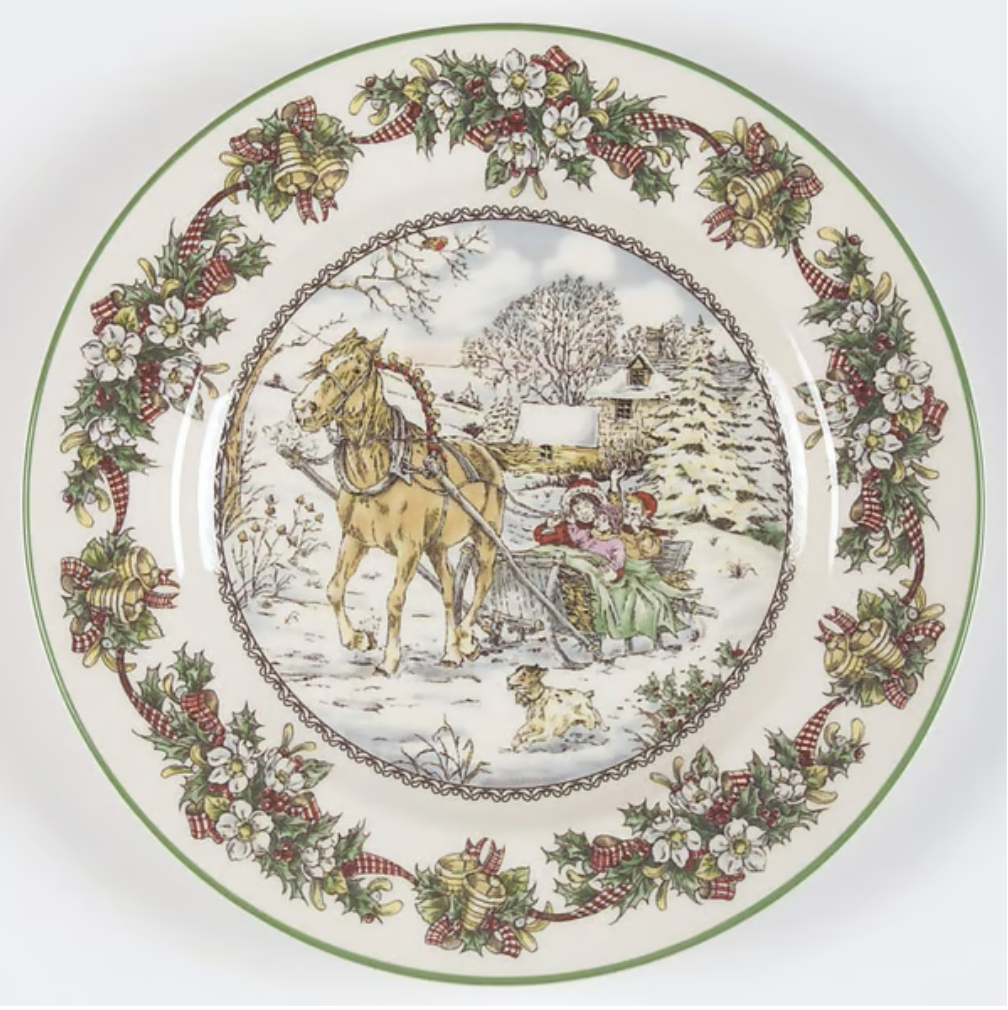 Spode World of Christmas Salad Plate Jingle Bells 7 3/4"1