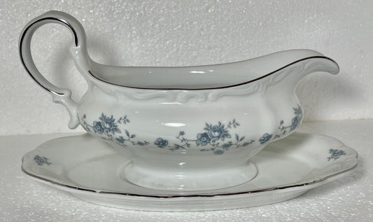 Johann Haviland Blue Garland Gravy Boat and Underplate Traditions0