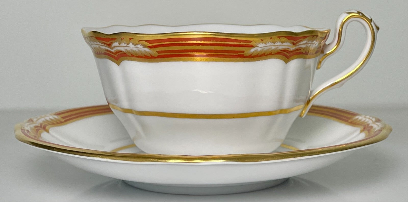 Spode Chancellor Orange Cup and Saucer Set0