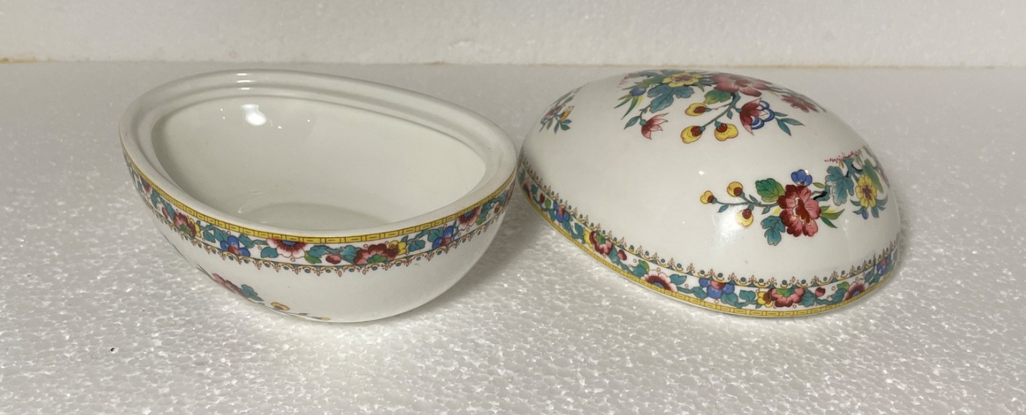 Coalport Ming Rose Egg Box and Lid 5 1/4" x 3 1/2"3