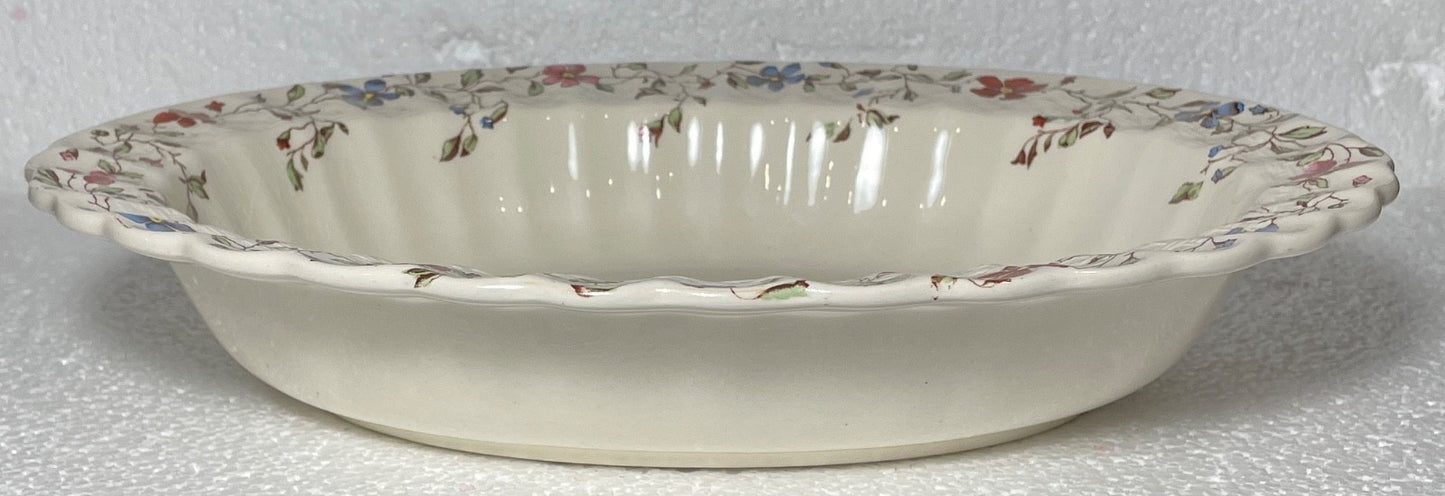 Spode Wicker Dale Oval Vegetable Bowl 10 1/8" Crazed0