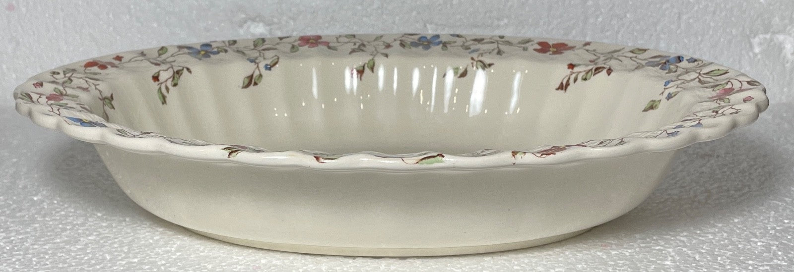 Spode Wicker Dale Oval Vegetable Bowl 10 1/8" Crazed0