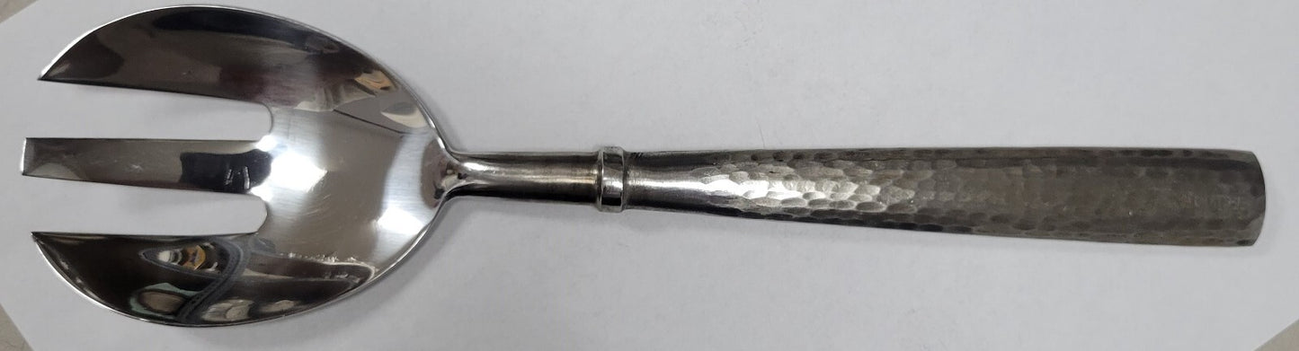 Pottery Barn PBN41 Hammered Stainless Salad Serving Fork 10 1/2"0