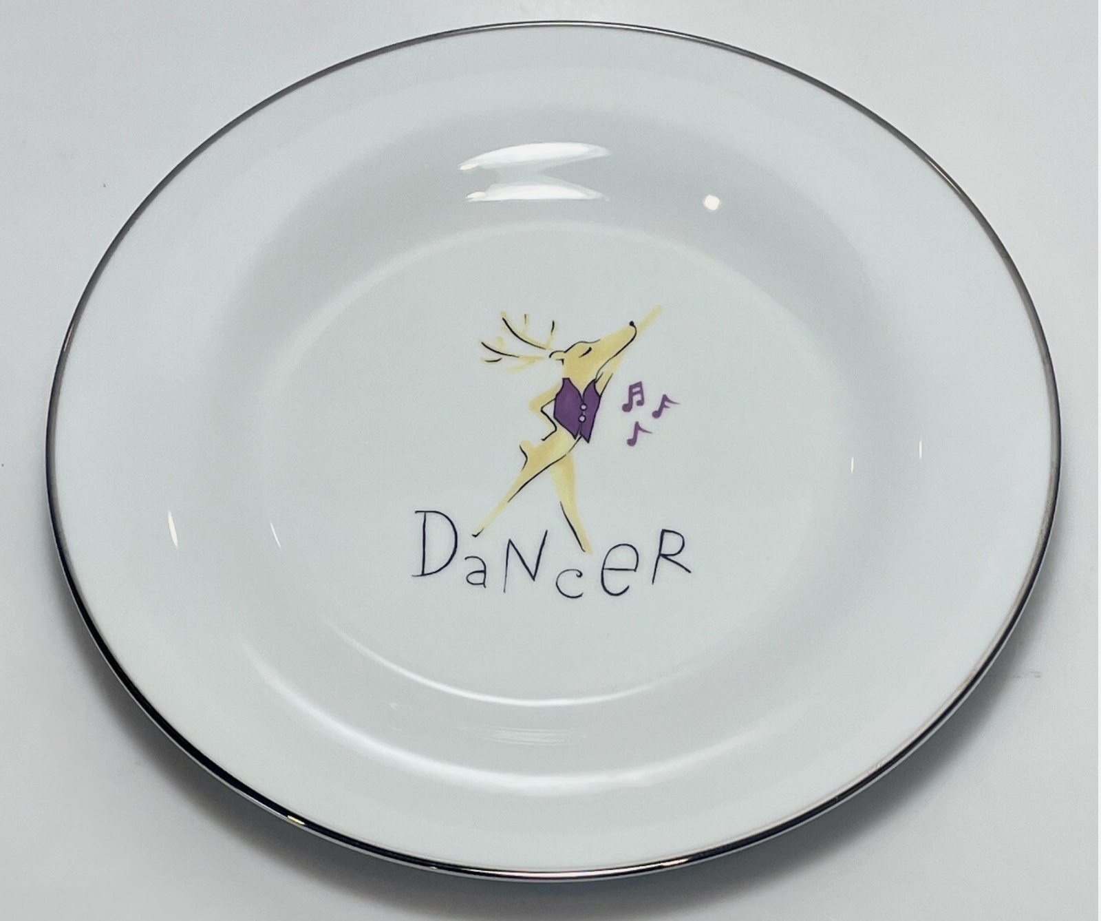 Pottery Barn Reindeer Dancer Salad Plate 8 1/2"0