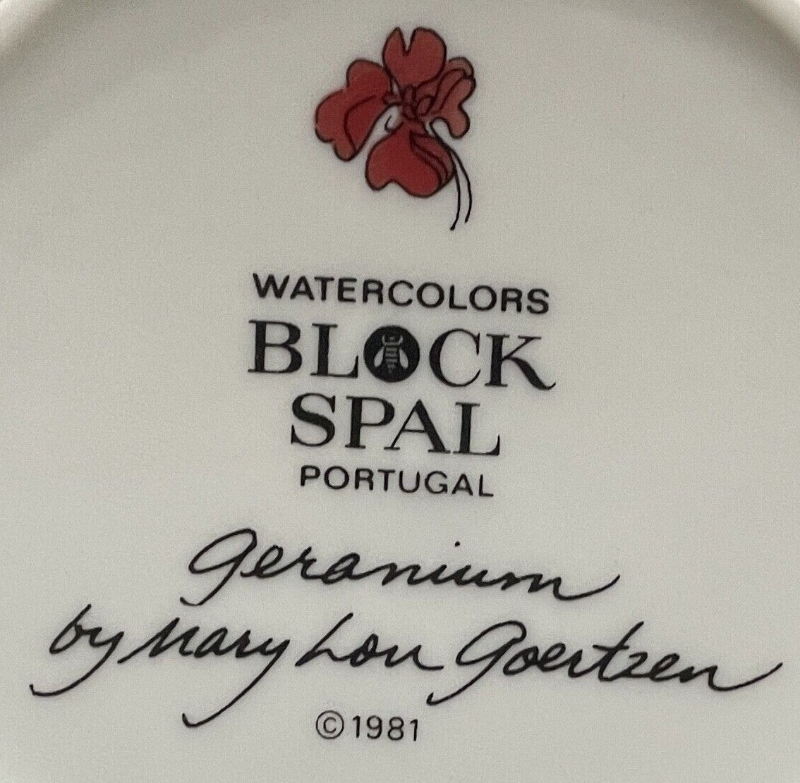 Block Spal Geranium Bread and Butter Plate 6 3/8"2
